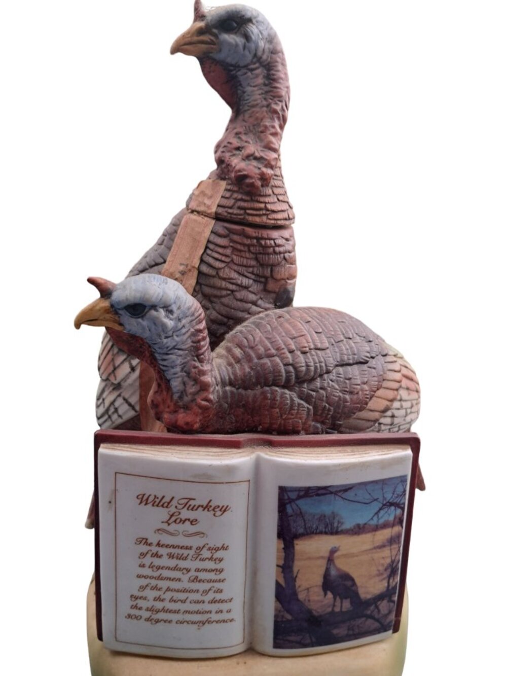 Vintage Wild Turkey Lore Ceramic Decanter 8 Year 101 Proof Bourbon Whiskey Empty